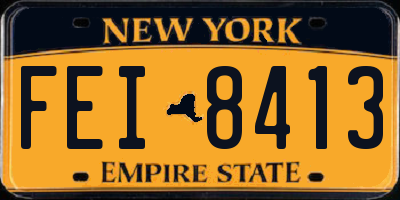 NY license plate FEI8413