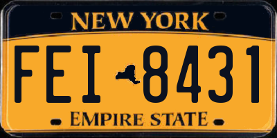 NY license plate FEI8431