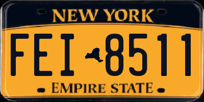 NY license plate FEI8511