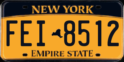 NY license plate FEI8512