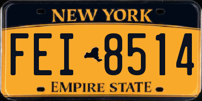 NY license plate FEI8514