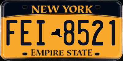 NY license plate FEI8521