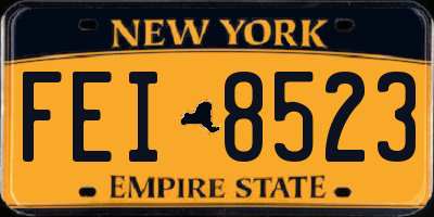 NY license plate FEI8523