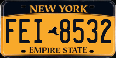 NY license plate FEI8532