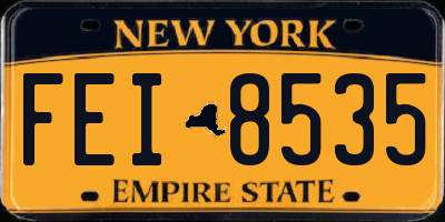 NY license plate FEI8535