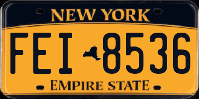 NY license plate FEI8536