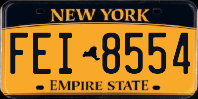 NY license plate FEI8554