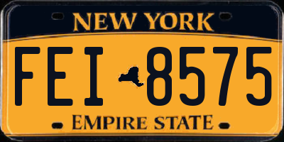 NY license plate FEI8575