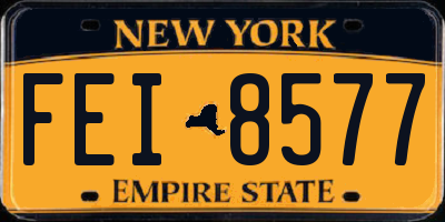 NY license plate FEI8577