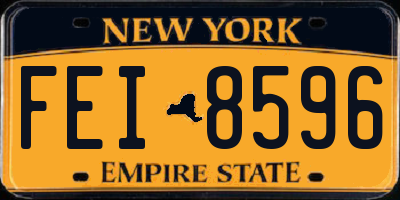 NY license plate FEI8596
