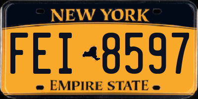 NY license plate FEI8597