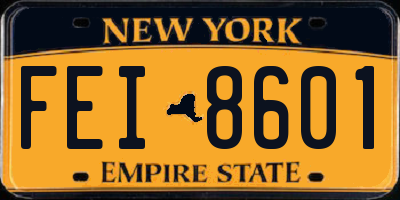 NY license plate FEI8601