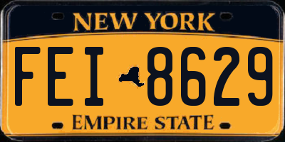 NY license plate FEI8629