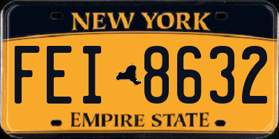 NY license plate FEI8632