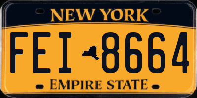 NY license plate FEI8664