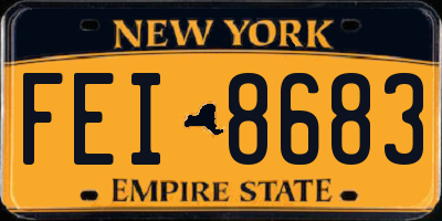 NY license plate FEI8683