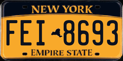 NY license plate FEI8693