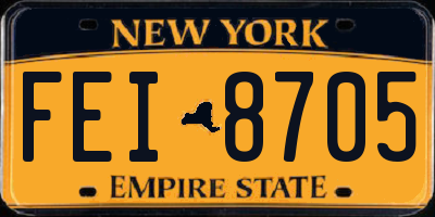 NY license plate FEI8705