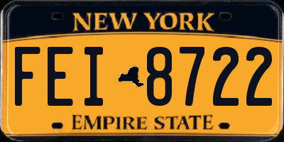 NY license plate FEI8722