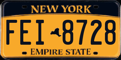 NY license plate FEI8728