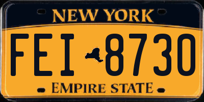 NY license plate FEI8730