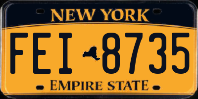NY license plate FEI8735