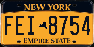 NY license plate FEI8754
