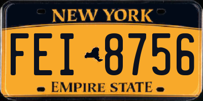 NY license plate FEI8756