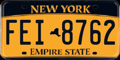 NY license plate FEI8762