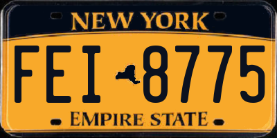 NY license plate FEI8775