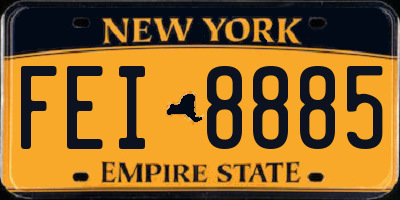 NY license plate FEI8885