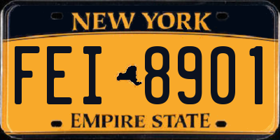 NY license plate FEI8901