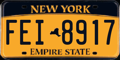 NY license plate FEI8917