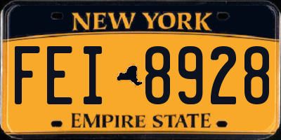 NY license plate FEI8928