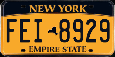 NY license plate FEI8929