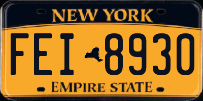 NY license plate FEI8930
