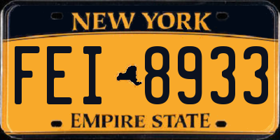 NY license plate FEI8933