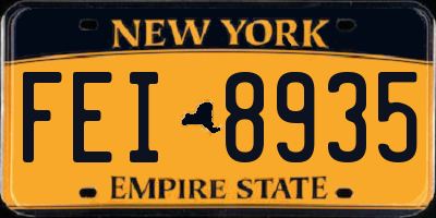 NY license plate FEI8935