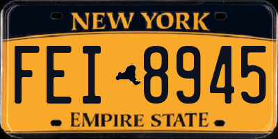 NY license plate FEI8945