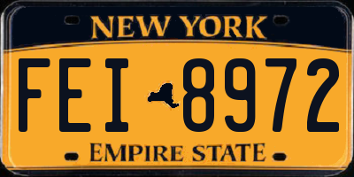 NY license plate FEI8972