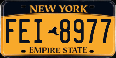 NY license plate FEI8977