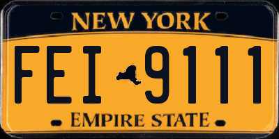 NY license plate FEI9111
