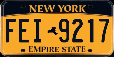 NY license plate FEI9217