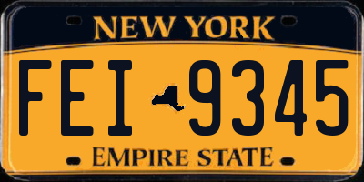 NY license plate FEI9345