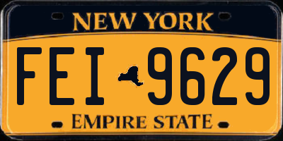 NY license plate FEI9629