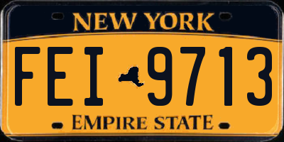 NY license plate FEI9713