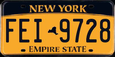 NY license plate FEI9728