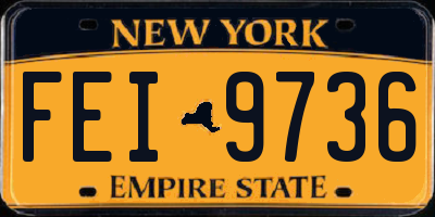 NY license plate FEI9736