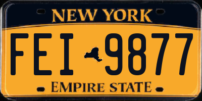NY license plate FEI9877