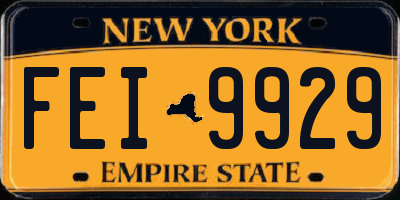 NY license plate FEI9929